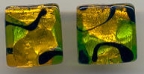 Black Vein Squares: Amber & Lime Green, Only 5 Left